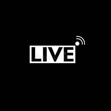 Live Streaming Logo Isolated On Black Background Stock Vector