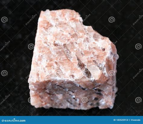 Rough Granite Pegmatite Rock On Black Stock Photo Image Of Gemstone