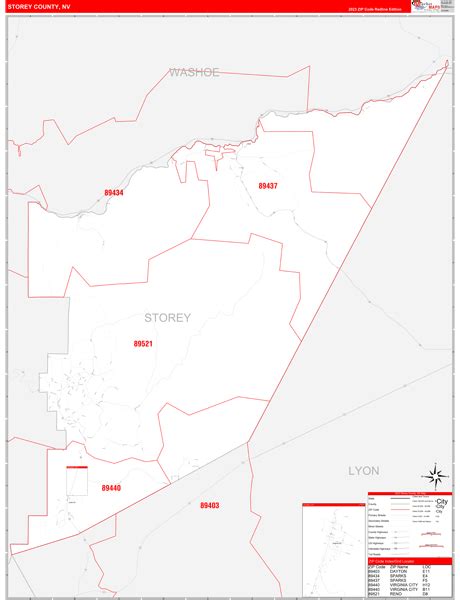 Storey County Nv Digital Map Red Line