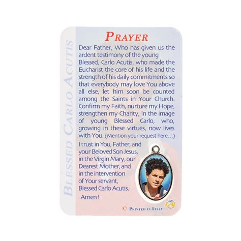 Blessed Carlo Acutis Laminated Prayer Card The Catholic Company®