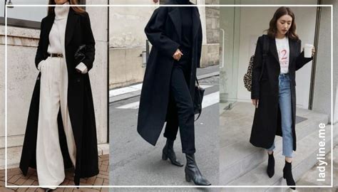 7 способов стильно носить черное пальто | ladyline.me | Дзен