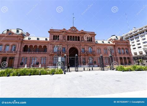 Casa Rosada Pink House Presidential Palace Located At Mayo Square In