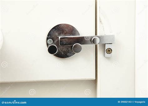 Lock On Bathroom Door Stock Photo - Image: 39002143