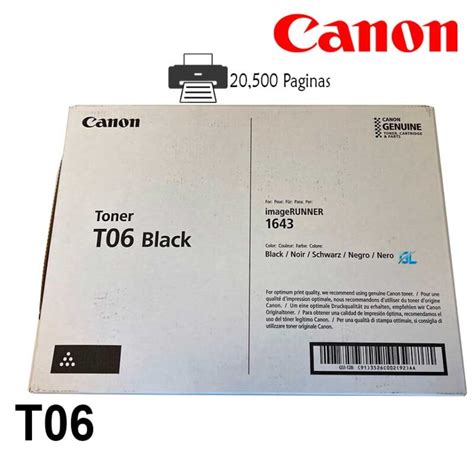 Toner Canon T06 Negro iR 1643 Original | G-Limagars Peru