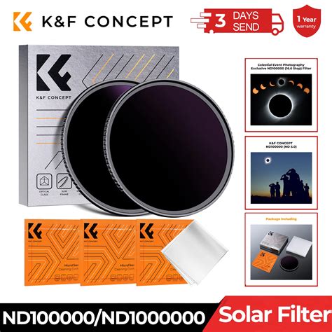 K F CONCEPT Solar Filter ND100000 ND1000000 16 6 20 Stops Solid Neutral