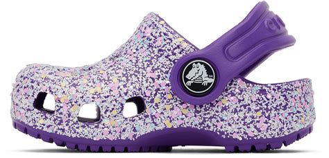 Crocs Baby Purple Classic Glitter Clogs Crocs