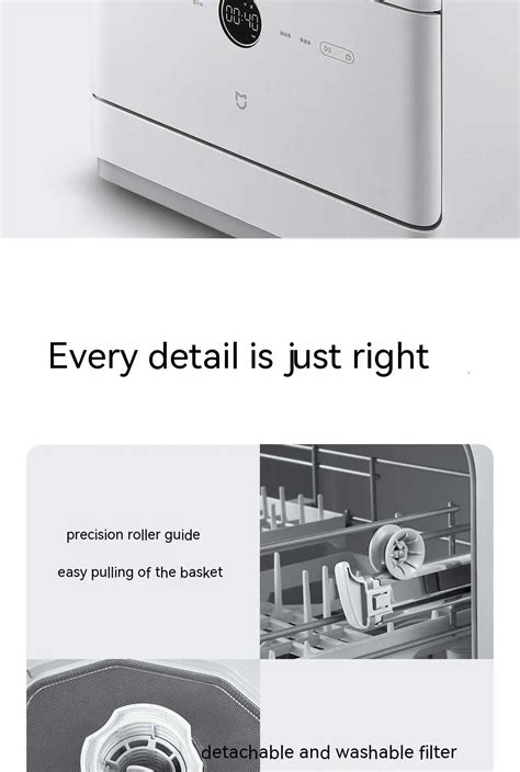 Xiaomi Mijia S1 Smart Desktop Dishwasher Sterilization Disinfection 5 ...