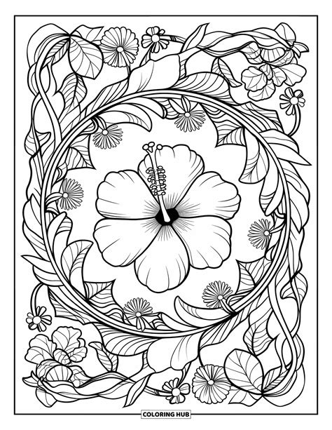 85+ Hibiscus Coloring Pages for Kids & Adults (Free Printable PDFs)