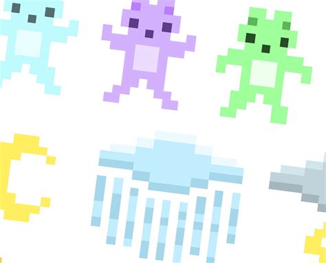 70 Cute Pixel Art Digital Sticker Pack Printable Pixel Art - Etsy