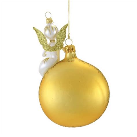 De Carlini Gold Moon With Angel Glass Ornament Italian Christmas Vn9034 1 Kroger