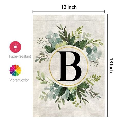 Sch Nheits Monogramm Buchstabe B Gartenflagge Blumenmuster X