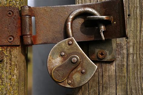 gates, chains, old, padlock, lock, wood, doors, rusty, security, closed