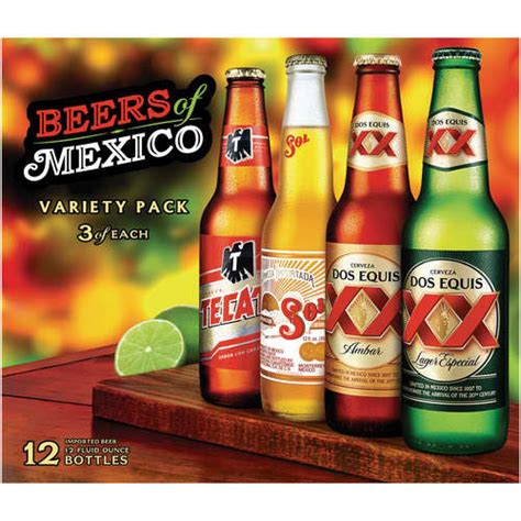 Photo of Dos Equis Sol Tecate Mexican Variety Pack Beer Label