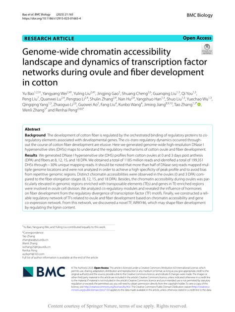 Pdf Genome Wide Chromatin Accessibility Landscape And Dynamics Of