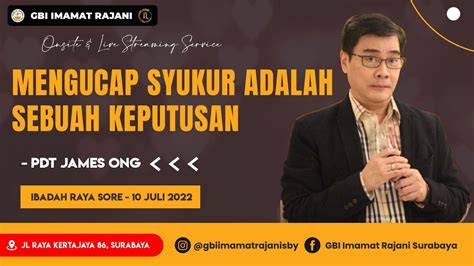 Ibadah Raya Sore Gbi Imra Onsite And Live Streaming Service 10 Juli