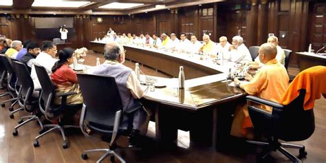 Uttar Pradesh Cm Yogi Adityanath Chairs A Meeting With His Council Of Ministers