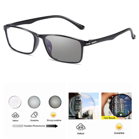 Tr90 Square Photochromic Myopia Nearsighted Glasses Men Ultralight Sunglasses Ebay