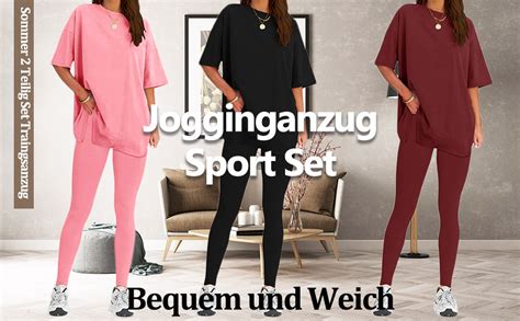 Onsoyours Damen Sommer 2 Teilig Set Traingsanzug Zweiteilige