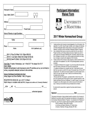 Fillable Online Participant Information Fax Email Print PdfFiller