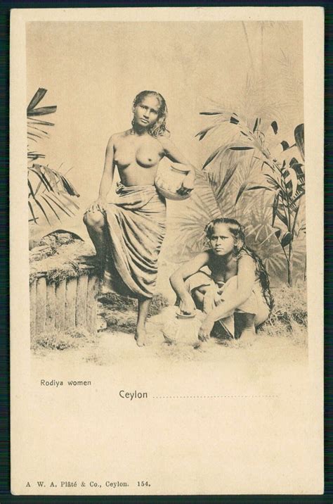 Asia India Sri Lanka Ceylon Nude Rodiya Women Girls Original Old 1900s