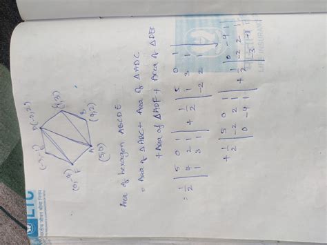 7 The Area Of Hexagon Whose Vertices Taken In Order Are 5 0