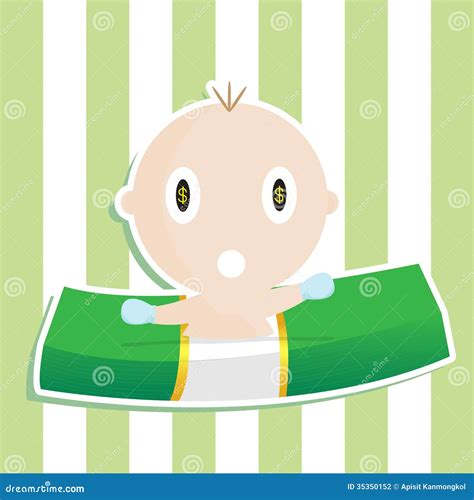 Money Baby stock illustration. Illustration of green - 35350152