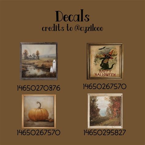 Fall Decals For Bloxburg In Fall Decal Halloween Decals