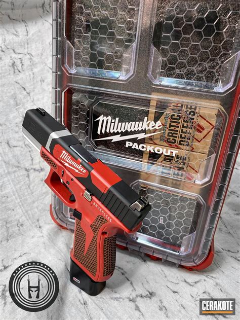 Milwaukee Tools Themed Glock 23 Cerakoted using Satin Aluminum, Armor ...