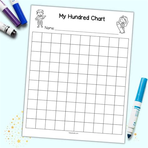 Free Printable Blank 100 Chart - The Artisan Life