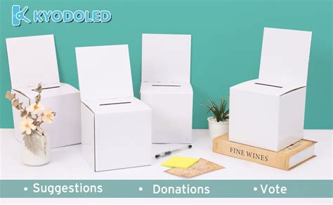 Kyodoled 12 Pack Cardboard Raffle Box With Slot6 X 6 X 6