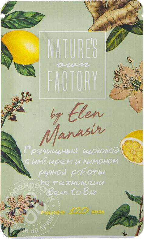 Шоколад Natures Own Factory Гречишный с имбирем и лимоном 20г - Ru