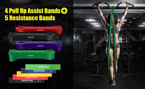 Amazon Kootek Pcs Resistance Bands Home Workout Set Pull Up