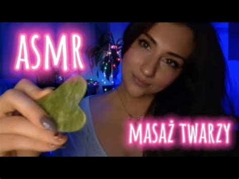 ASMR PL Relaksujący masaż twarzy kamieniem Gua Sha szept