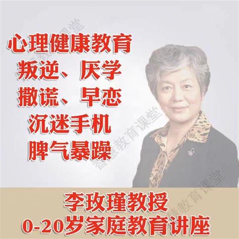 李玫瑾育儿视频心理问题儿童心理家庭教育全集课程青少年叛逆厌学虎窝淘