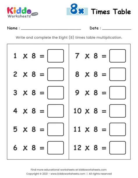 Free Times Table Printable Multiplication Table Chart Times 42 OFF