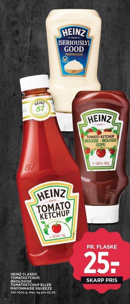 Heinz Classic Tomatketchup Kologisk Tomatketchup Eller Mayonnaise