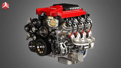 LSA V8 Engine Supercharged Muscle Car Engine 3D Model By Markos3d