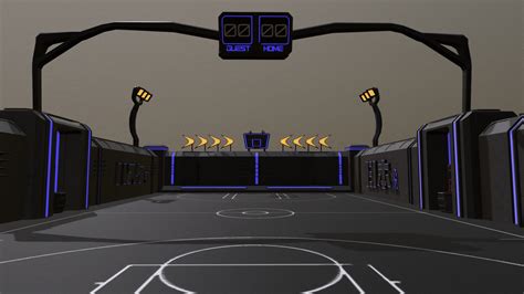 Basketball Court Cyberpunk Style D Model By Aterlastudio F C