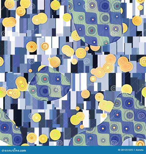 Seamless Abstract Pattern In Gustav Klimt Style Stock Illustration