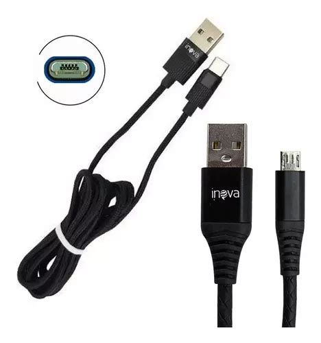 Cabo Carregador Mini Usb V Android Turbo Refor Ado Metros Cor