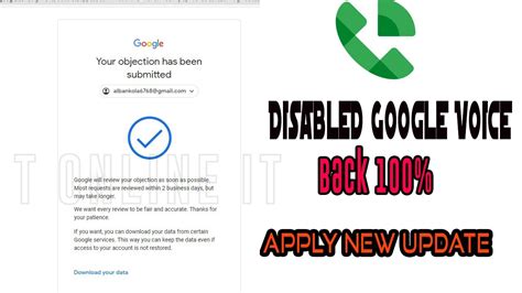 How To Recover Disabled Google Voice Gmail Account Gmail Gv