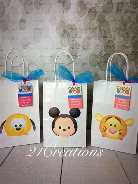 Tsum Tsum Favor Bolsas Con Etiquetas Por Creationstoo En Etsy Temas