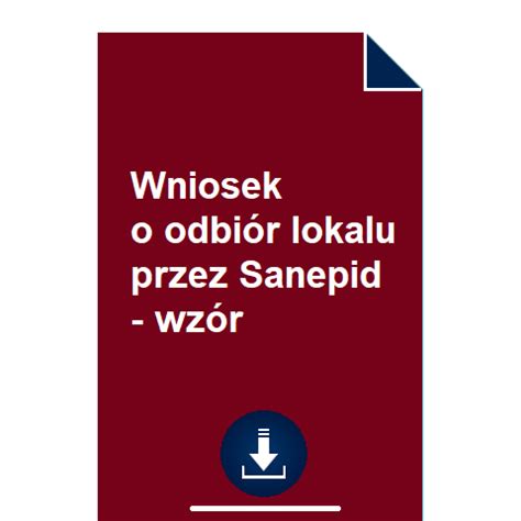 Wniosek O Odbi R Lokalu Przez Sanepid Wz R Pobierz