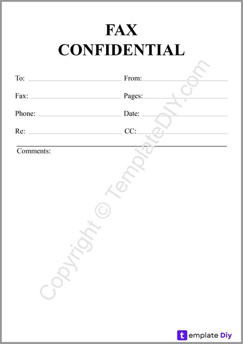 Confidential Fax Cover Sheet Template Printable In Pdf Word