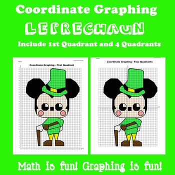 St Patricks Day Coordinate Graphing Picture Leprechaun By