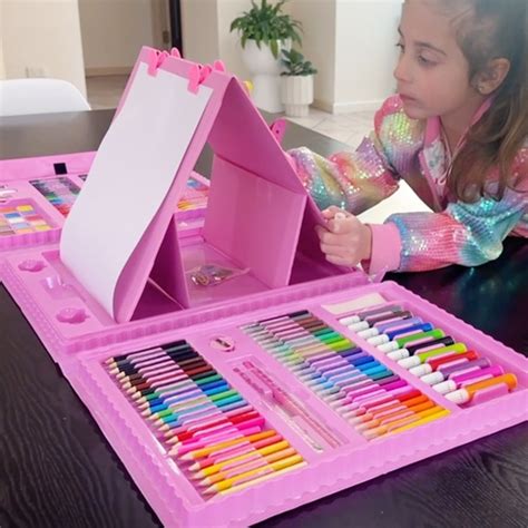 Kids Deluxe Art Kit - 208-Piece Creativity Set with Drawing Board ...