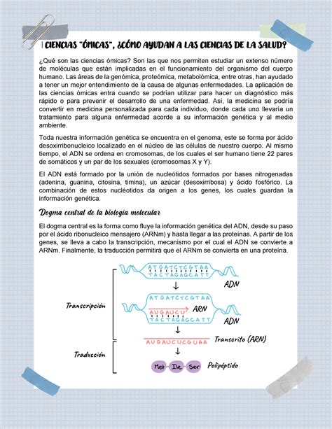 Ciencias Omicas cómo ayudan a las ciencias de la salud CIENCIAS