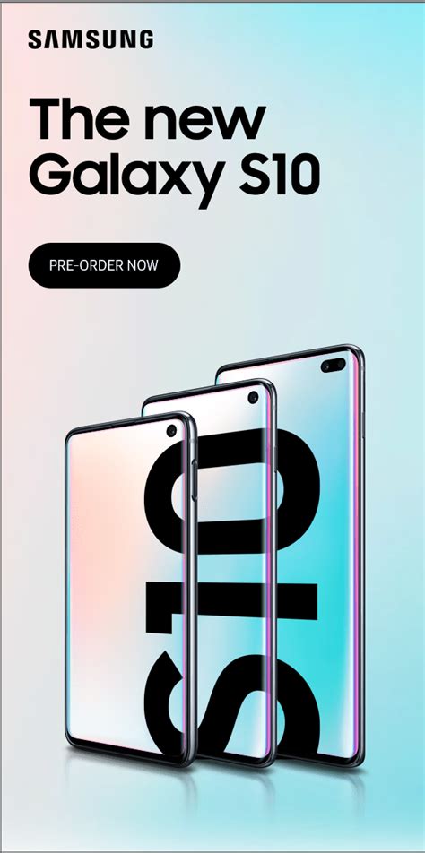 Samsung Galaxy S10 Banner Advertisement Gradient Samsung