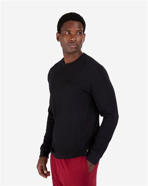 Shop Polo Ralph Lauren Long Sleeve Waffle Thermal Crew Pwle2f Ahpr