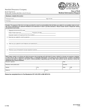 Fillable Online Employee Disability Insurance Claim Packet Instructions